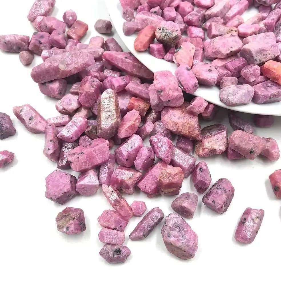 Minerai naturel corindon rubis pierres spécimen à collectionner minéral Reiki cristaux guérison pierres précieuses brute sorcellerie spirituelle bijoux à bricoler soi-même