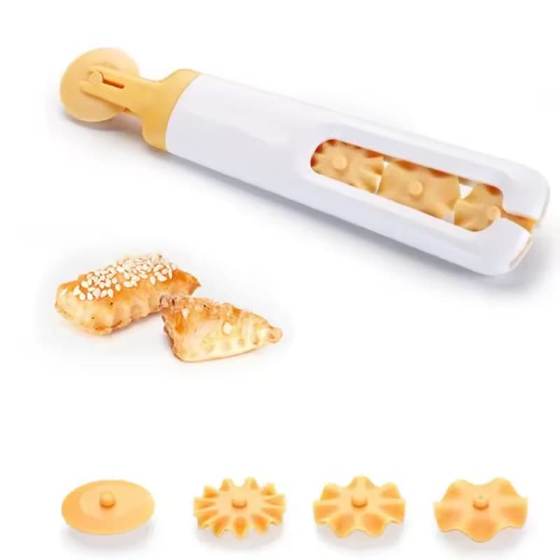 1 pièce Rouleau de découpe manuel pour biscuits, pâte, pizza, pâtisserie, croûte de tarte, avec lame de coupe ronde et roue de découpe circulaire, outil de cuisine