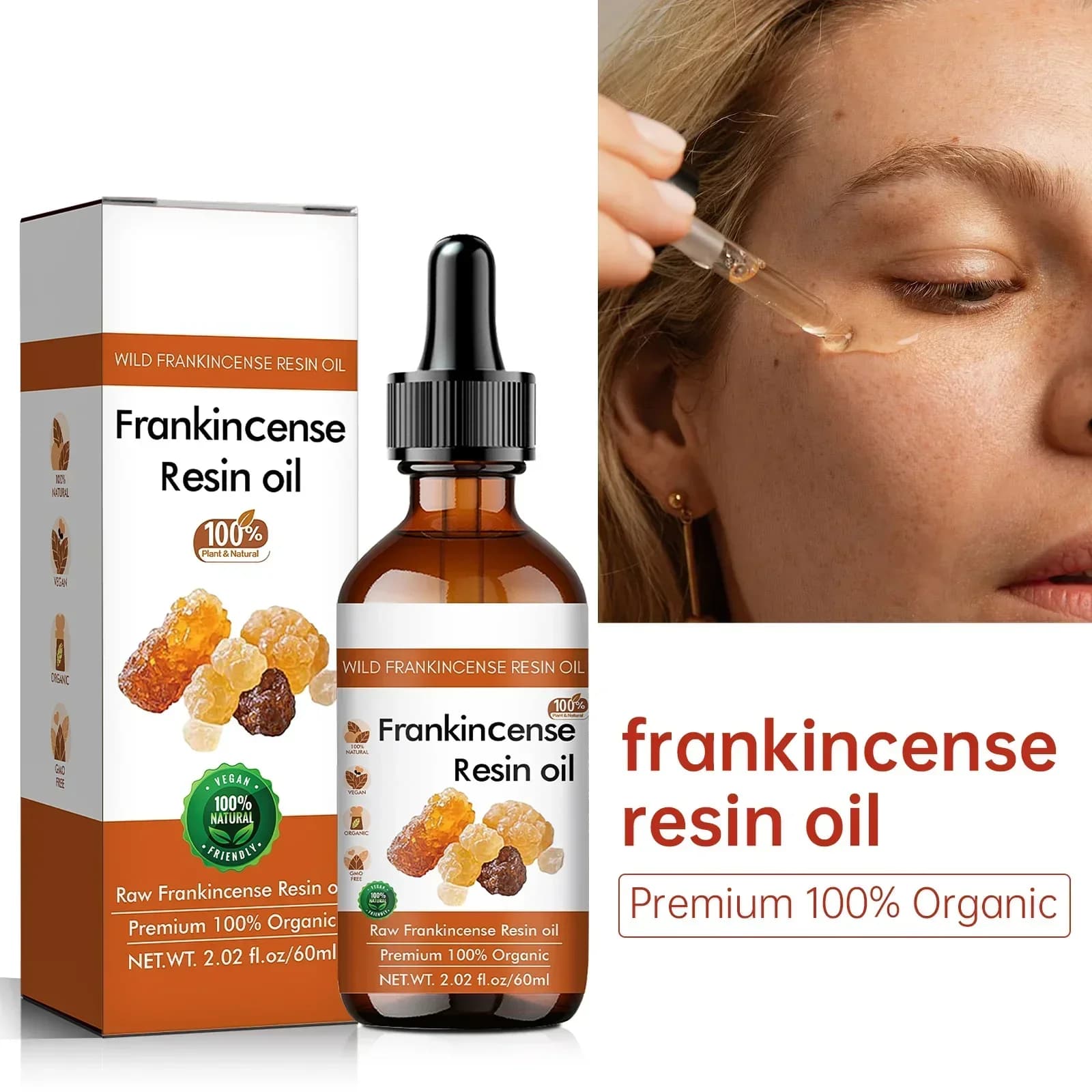 Huile de résine d'encens pur 100 ml - Sérum visage biologique pour une hydratation et une nutrition intenses, Elixir de soin de la peau 100 % naturel.