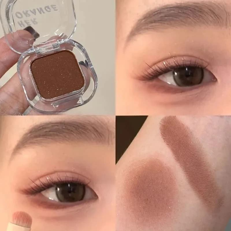 Palette de fards à paupières rouge marron Palette de maquillage multifonctionnelle soyeux mat corail rouge Eyeliner ver à soie ombre inférieure Eyeliner maquillage