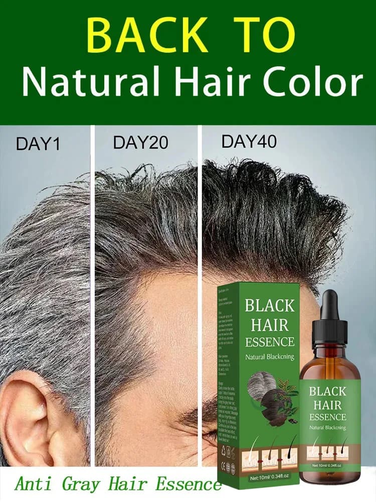 Sérum liquide de traitement des cheveux gris et blancs pour hommes et femmes, réparation de documents naturels, empêche le blanc en noir, nouveau