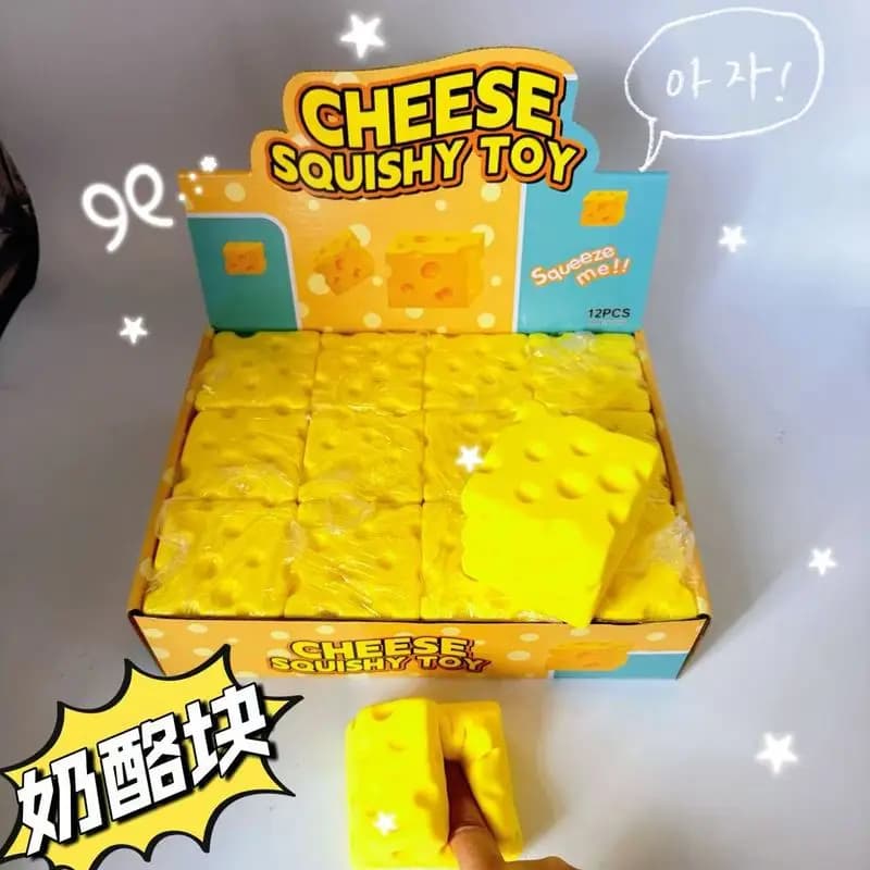 Jouet Squishy en forme de fromage simulé, Bloc de fromage géant créatif à remontée lente, Jouet anti-stress, Jouet en gros