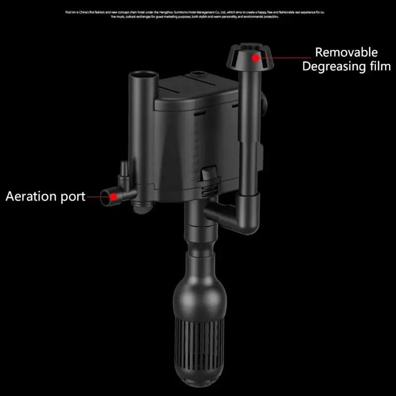Pompe à eau 3-en-1 pour Aquarium, filtre à Film d'huile, nettoyeur d'eau, écumoire de Surface, dissolvant d'huile