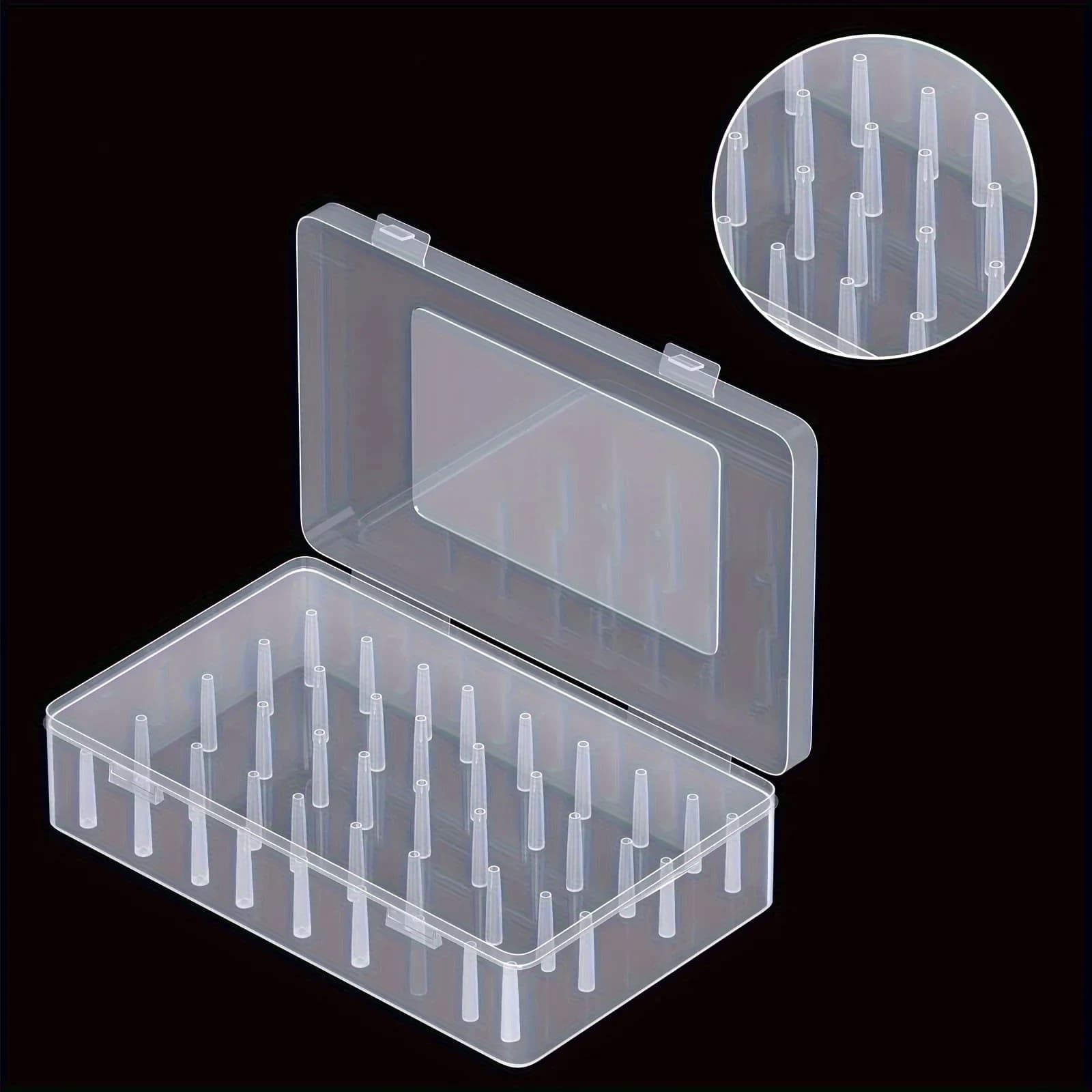 Boîte de rangement de fil à coudre 42 rouleaux, boîte de rangement de ensemble de couture de broderie en plastique PP transparent, portable de grande capacité