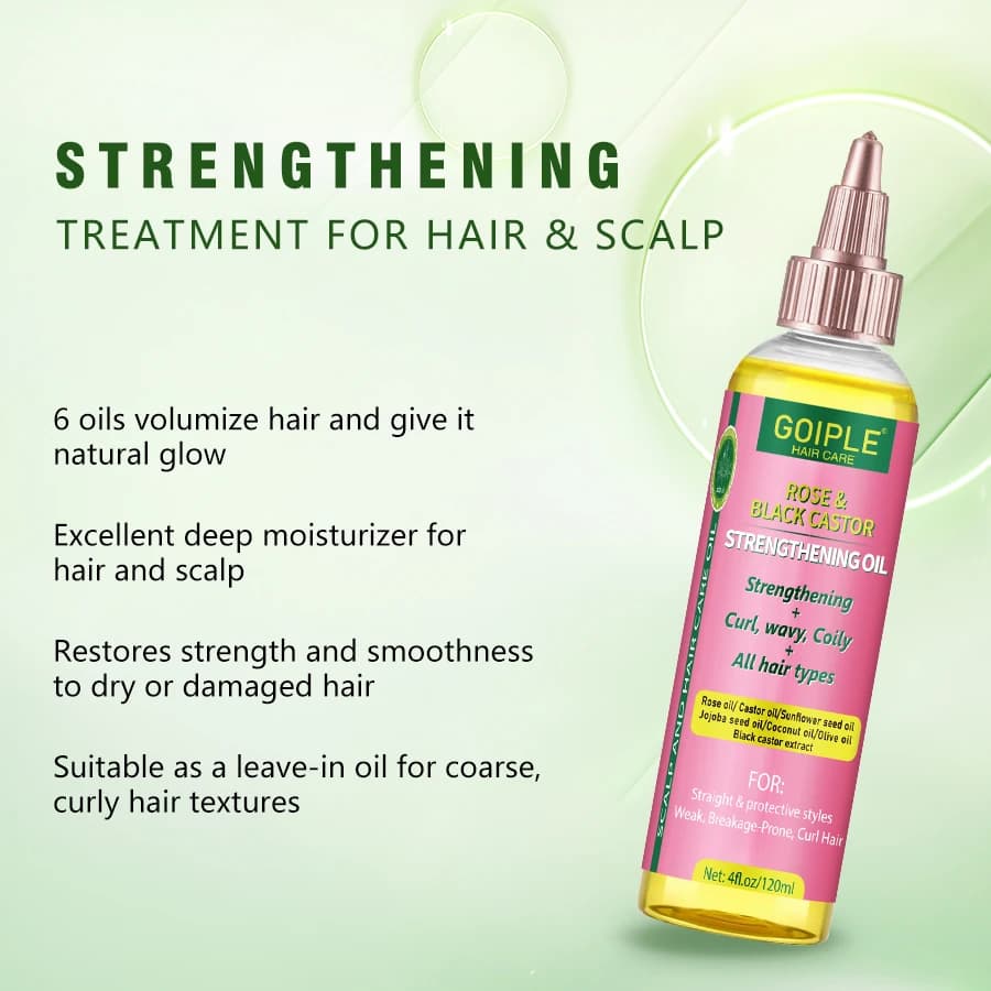 Huile de ricin noire naturelle, crème de définition des boucles, hydratante, huile capillaire renforcante de Rose, crème de soin professionnelle pour améliorer les boucles