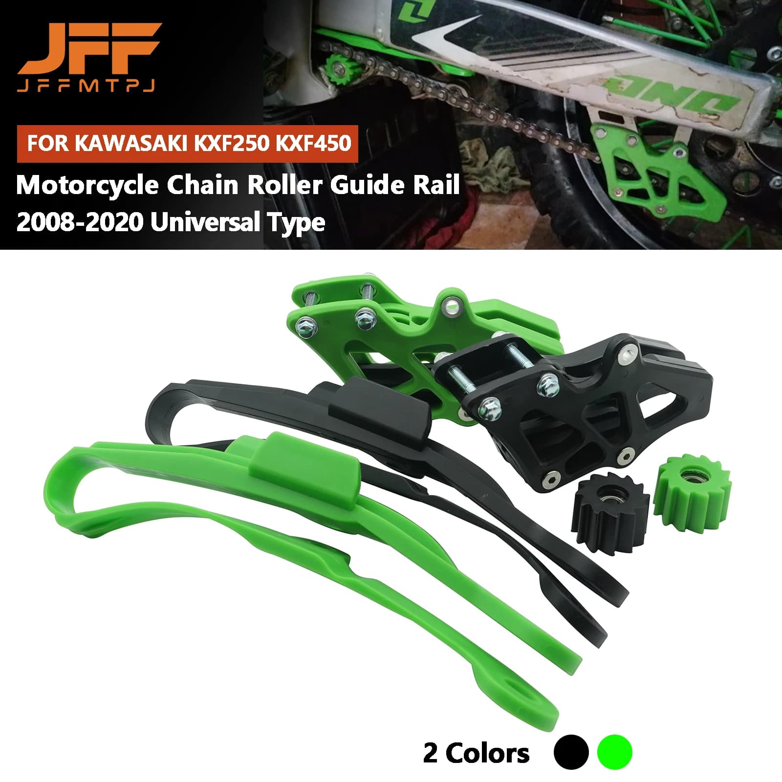 Galet de guidage de chaîne de moto pour bras oscillant Kawasaki KX KLX 250F 450F 450R KX250F KX450F KLX450R 2008-2020 Universel