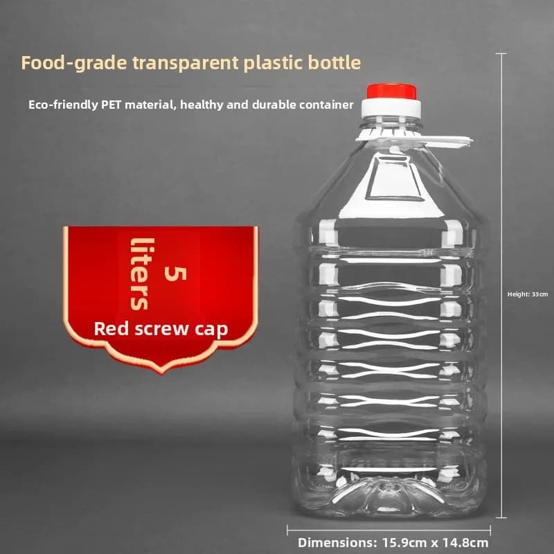 Bidon d'huile en plastique PET transparent, bouteille d'huile pour salade, bidon de vin blanc, bidon d'huile vide pour aliments, emballage 5L/10Jin 20Jin