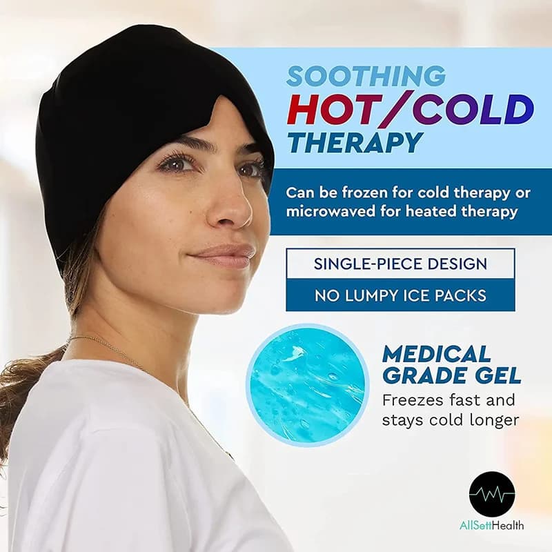 Pack d'enveloppement de tête de glace froide en Gel de Migraine, chapeau de soulagement des maux de tête, compresse, masque facial, outil de sommeil pour la Tension du Stress des Sinus