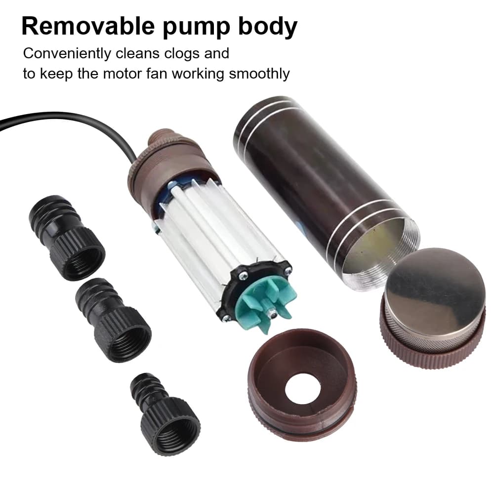 Pompe à huile auto-amorçante haute puissance pour pomper l'huile Diesel eau Submersible 45L/min Mini coque en alliage d'aluminium transfert de carburant 12V