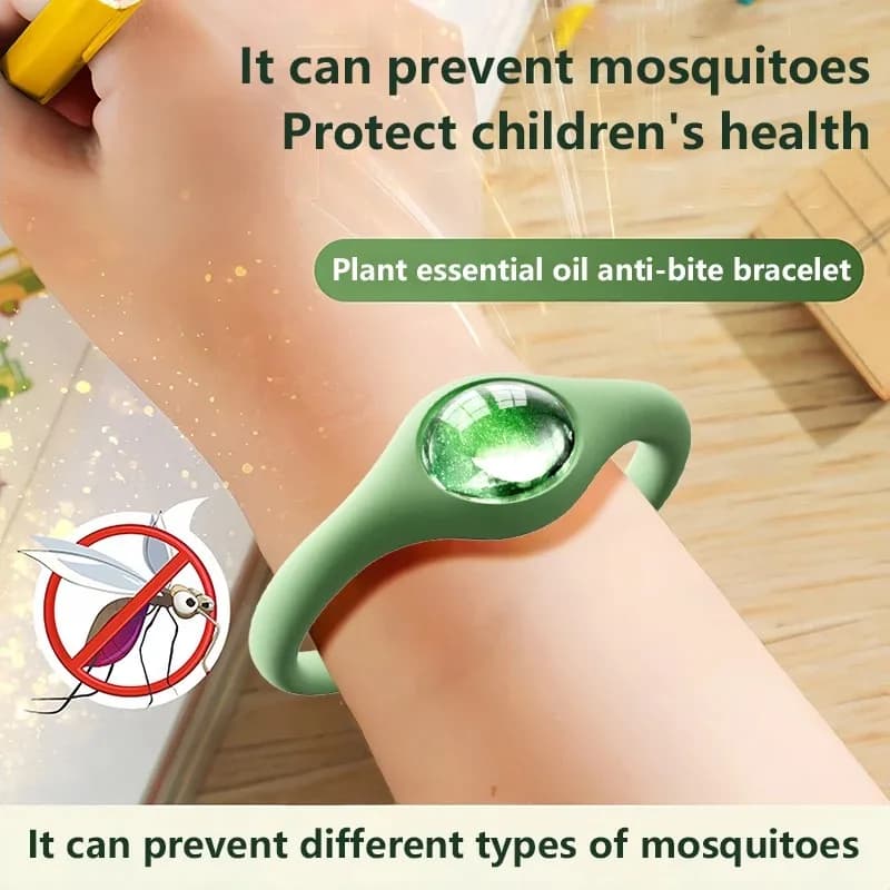 Bracelet anti-moustiques à l'huile essentielle végétale, portable pour le camping en extérieur, contrôle des insectes pour l'été