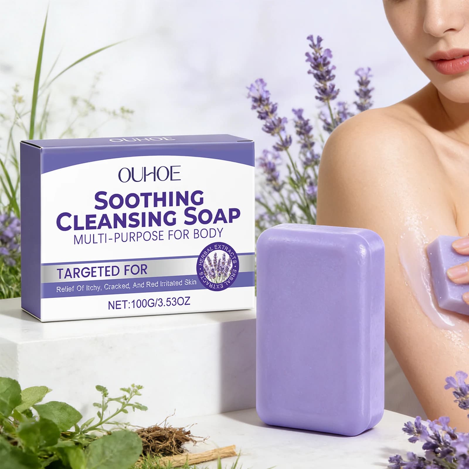 Savon Nettoyant à la Lavande : Contrôle du Sébum et Soulagement des Démangeaisons