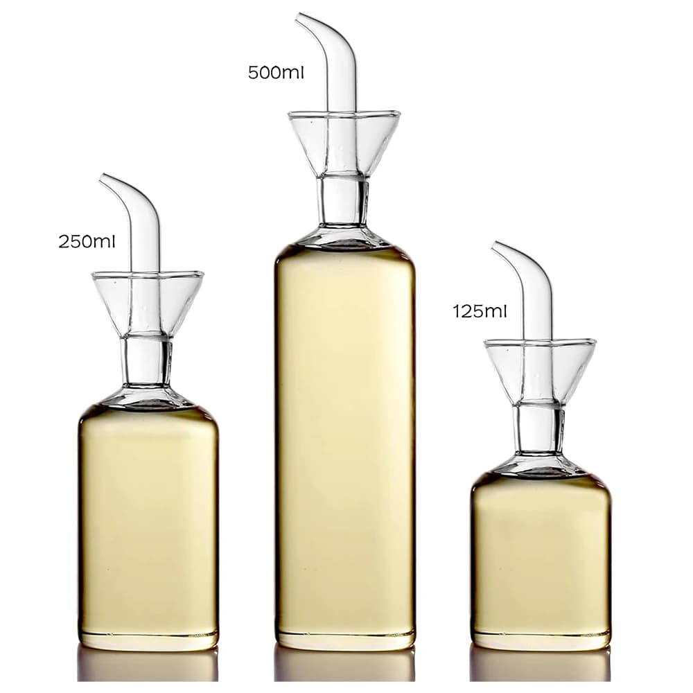 Distributeur d'huile et de vinaigre en verre - Bouteille anti-fuite et anti-goutte en borosilicate de haute qualité pour huile d'olive, sauce soja et assaisonnements