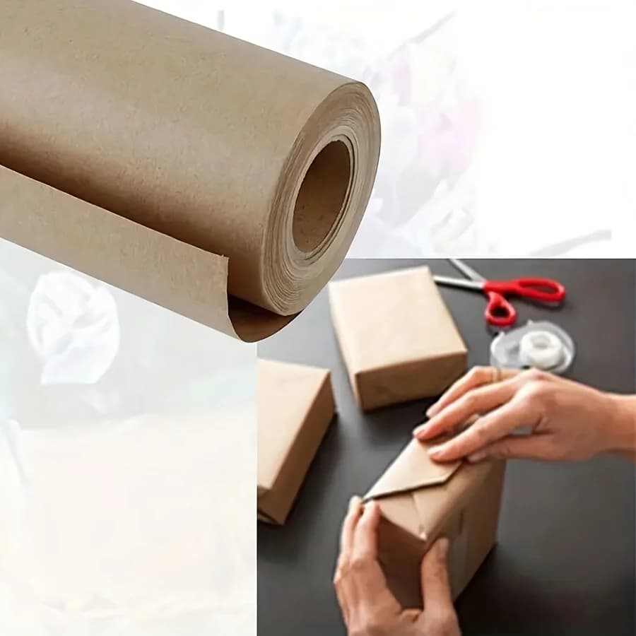 1 rouleau de papier kraft marron durable
