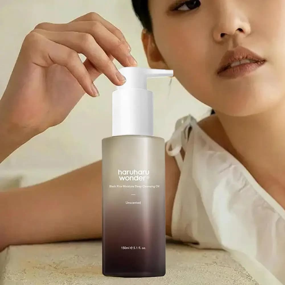 Soins de la peau coréens, riz noir hyaluronique, huile démaquillante quotidienne hydratante, huile nettoyante pour le visage pour peaux sensibles, 150ML