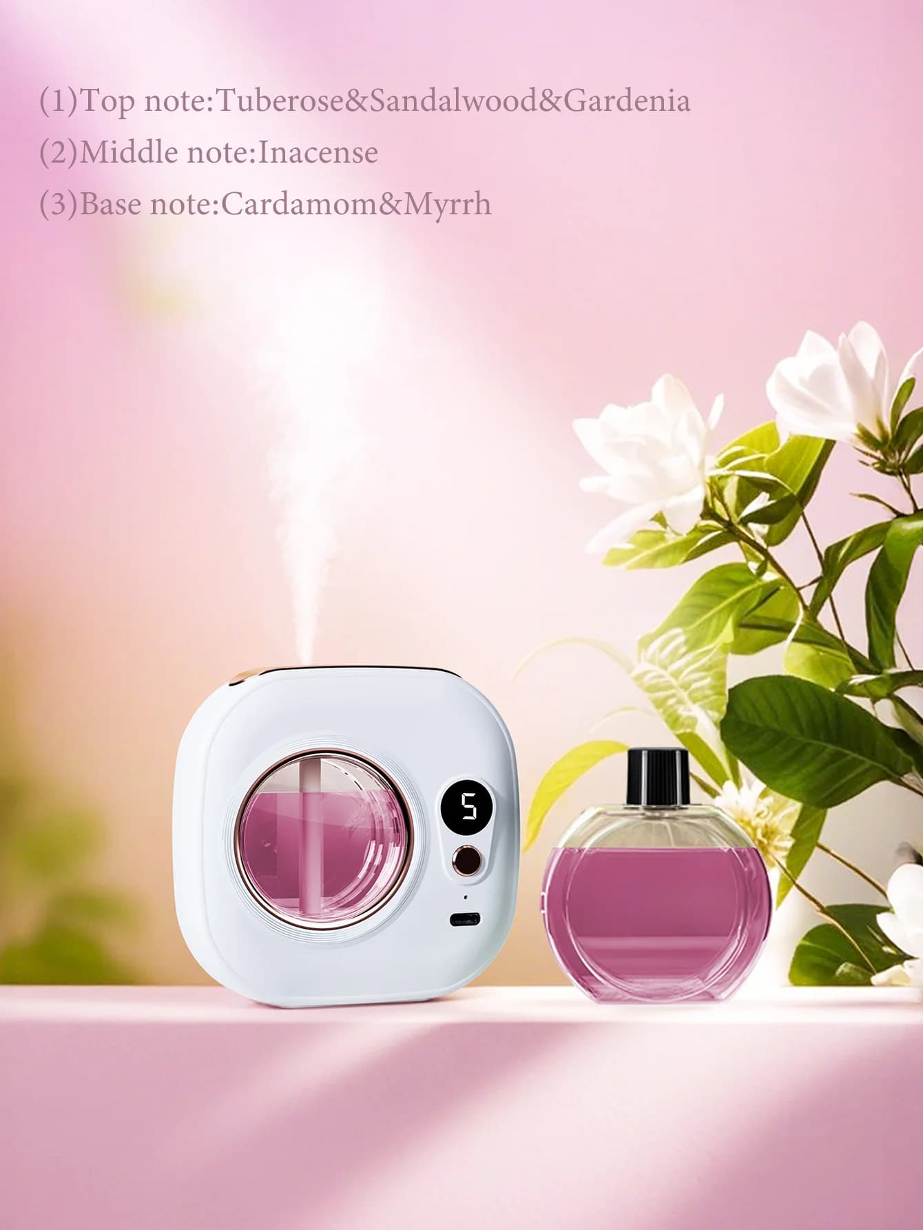 Diffuseur d'arômes automatique Rechargeable, diffuseur d'huile essentielle, huile essentielle d'arôme, cadeau de machine d'arôme de salle de bains d'hôtel