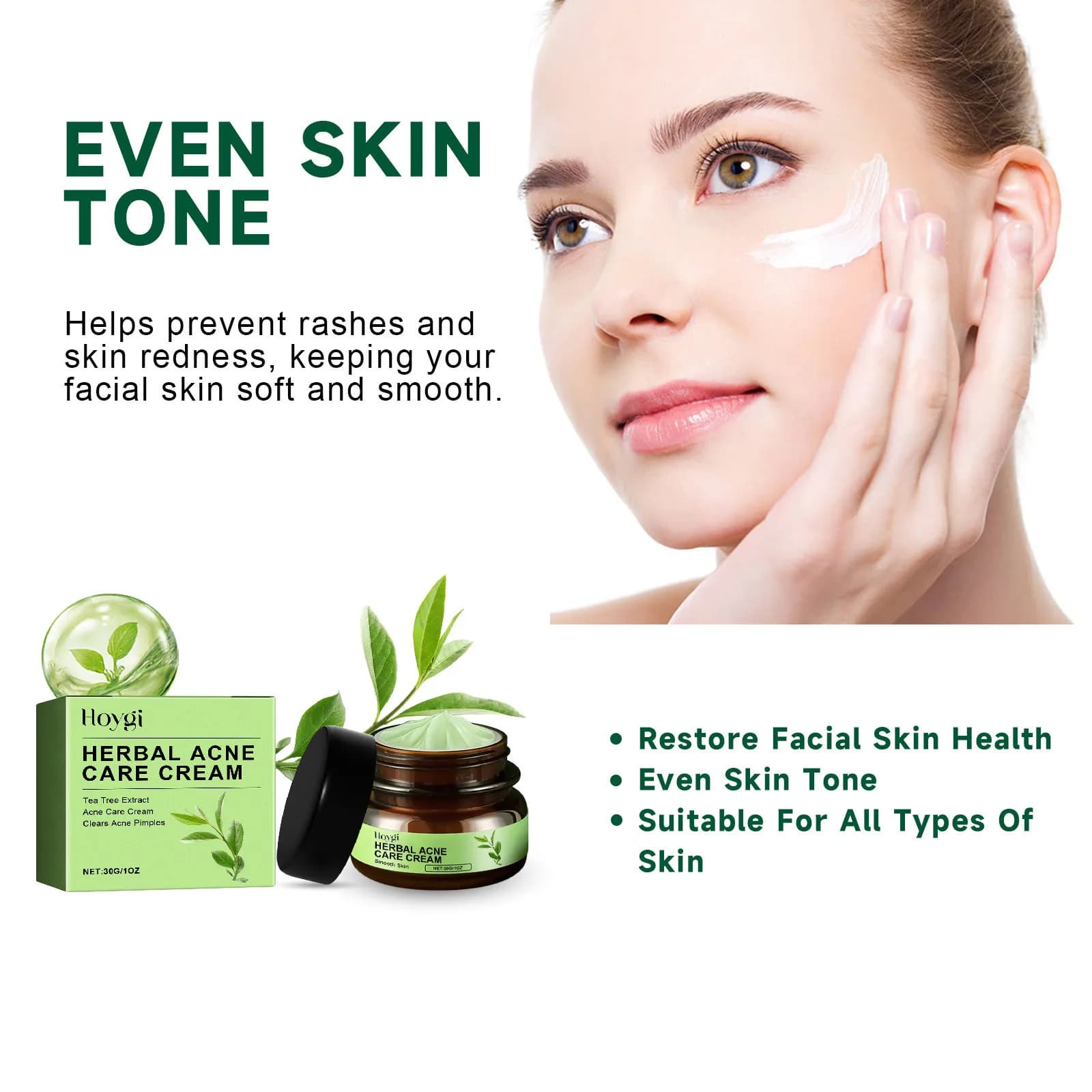 Crème pour le visage contre l'acné, traitement des boutons, contrôle de l'huile, réparation des rougeurs, élimine les points noirs, lisse, hydratant, rétrécissement des pores