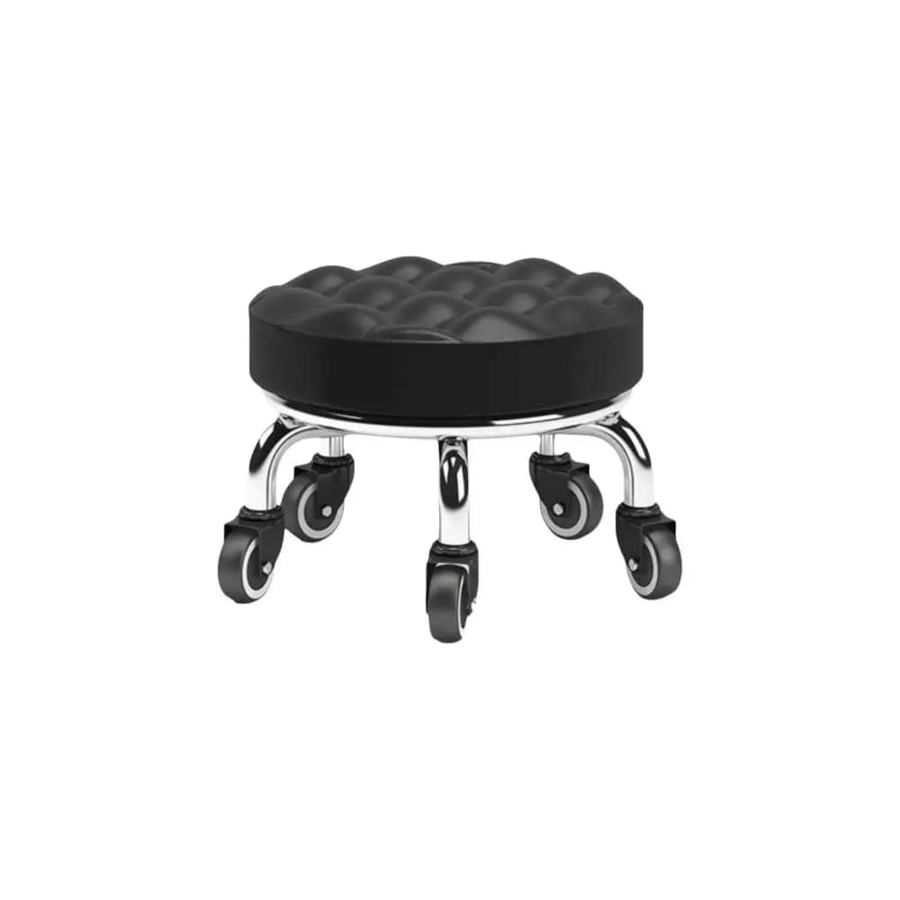 Tabouret pivotant en similicuir imperméable à 360 degrés avec roulettes, chaise robuste à roulettes, capacité de charge élevée