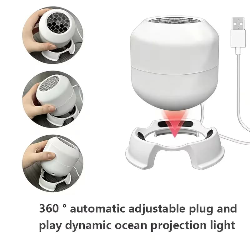 360 °   Effet dynamique ciel étoilé et océan rotatif à LED, veilleuses LED pour chambres, salons et fêtes