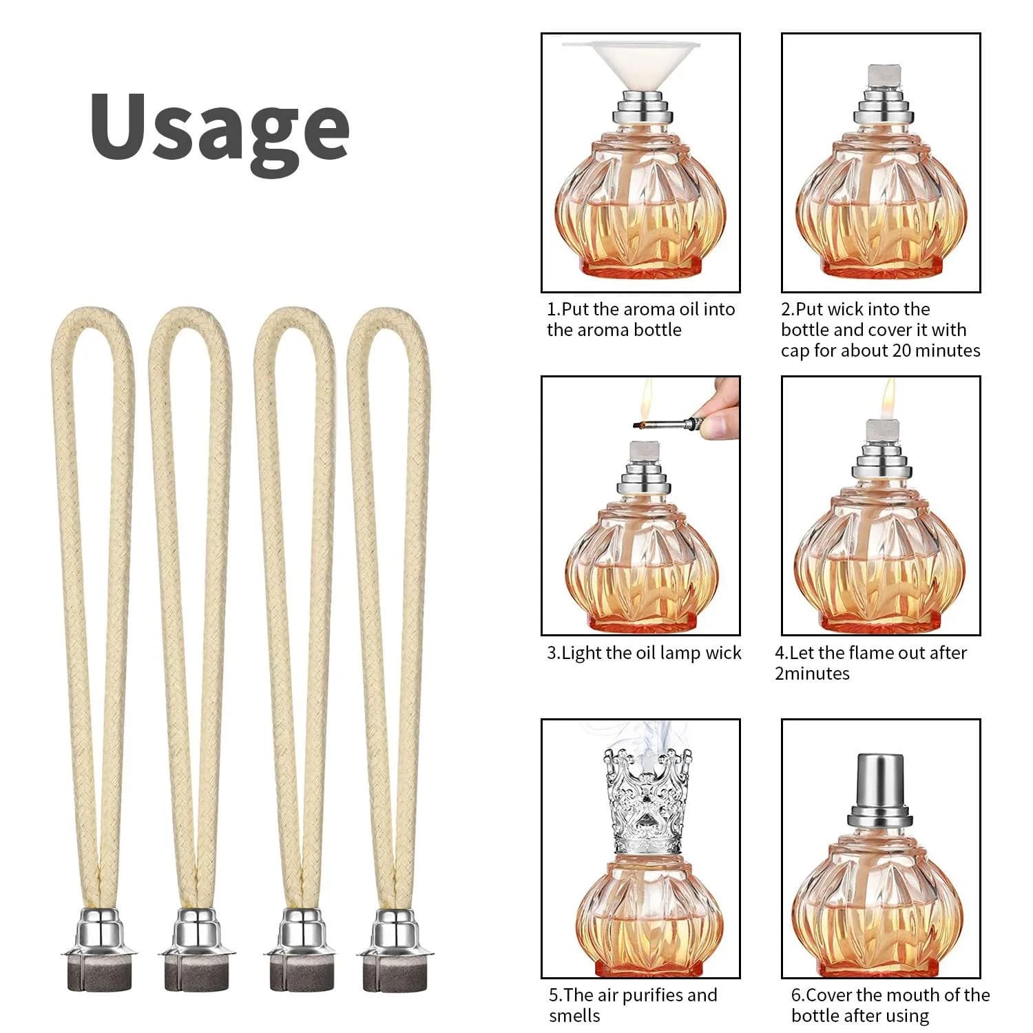 Mèche de lampe à huile de remplacement