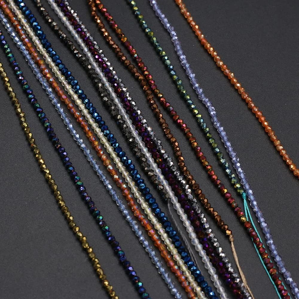 Perles en pierre naturelle, petites perles rondes, mélange de couleurs, perles d'espacement amples à facettes pour la fabrication de bijoux, accessoires de collier et de bracelet à faire soi-même