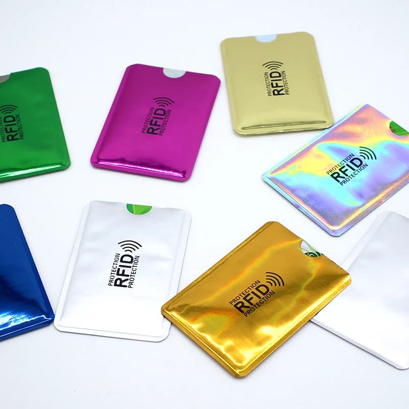 10 pièces Anti-Scan manchon de carte Anti-magnétique Anti-vol Anti RFID/NFC numérisation feuille d'aluminium sécurité carte bancaire porte-carte d'identité