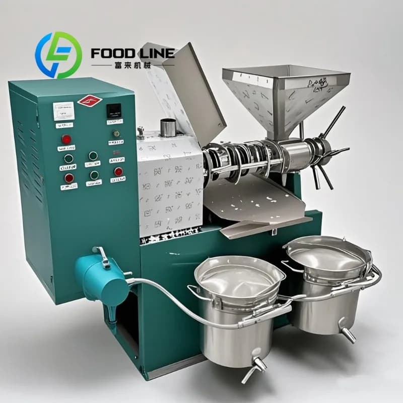 Ligne de production complète de pressage à froid d'huile, presse à vis robuste pour applications agricoles et industrielles agroalimentaires