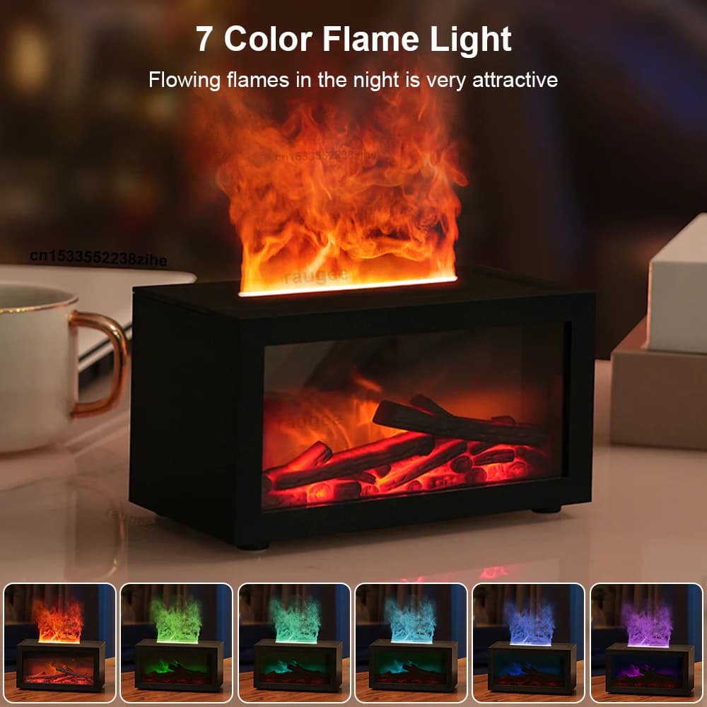 Humidificateur de cheminée, humidificateur de flamme aromatique, diffuseur de parfum, diffuseur d'huile essentielle d'aromathérapie, humidificateur d'incendie pour la maison et la pièce