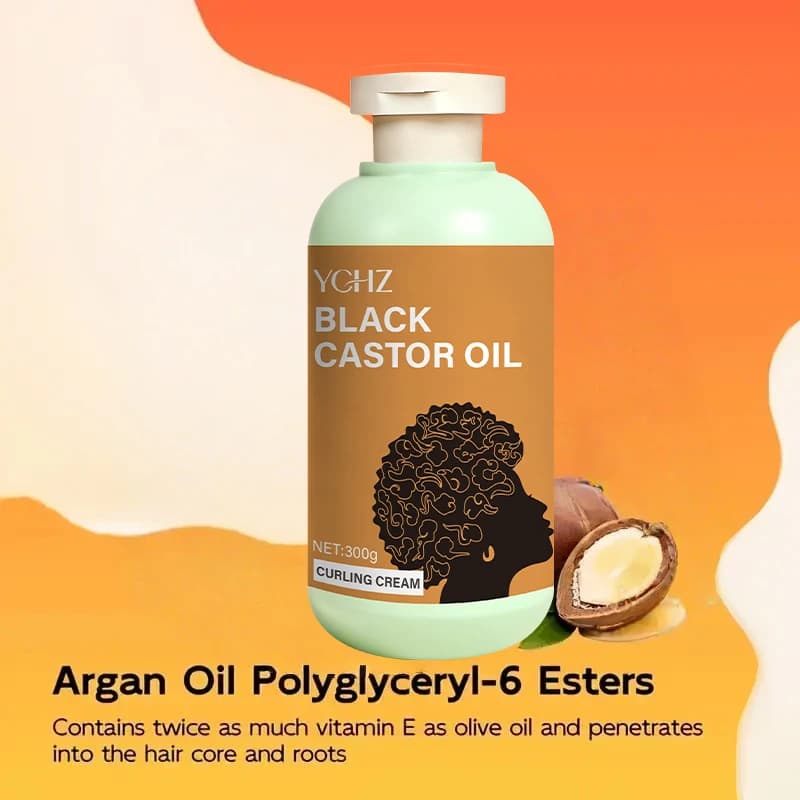 Crème coiffante pour cheveux bouclés, à l'huile d'argan marocaine, anti-frisottis longue durée, élastique et volumisante, hydratante et coiffante, adaptée aux types de cheveux ondulés et bouclés, unis
