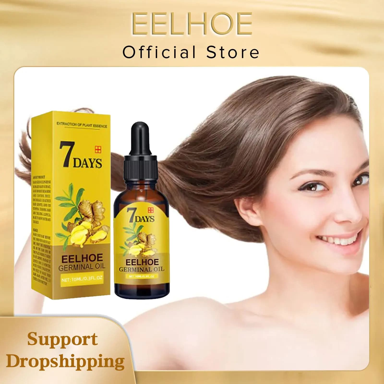 EELHOE – huile de croissance des cheveux au gingembre, Essentail naturel, traitement Anti-perte de cheveux, Solution nutritive hydratante pour la croissance des cheveux, produits de soins
