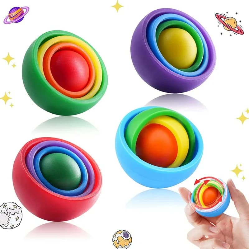 Boule rotative 3D Fidget Gyro jouets sensoriels main Fidget Spinner Gyroscope pour enfants adolescents adultes enfants tdah autisme soulagement du stress