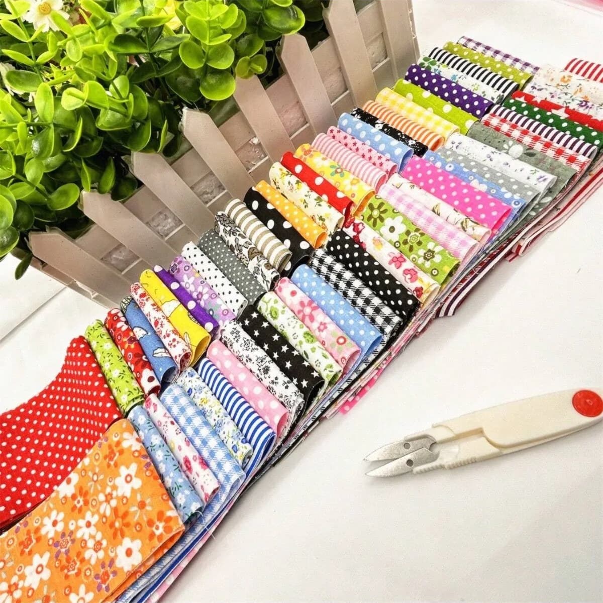 40 pièces coloré imprimé 6.5x50CM matériel de couture coton gelée rouleaux bandes plaine tissu bricolage Patchwork Quilting décoration