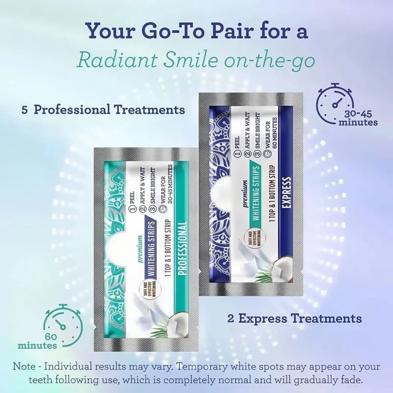 Bandes blanchissantes pour les dents, saveur menthe noix de coco, 14 pièces, douces, non irritantes, éliminateur de taches jaunes, soins bucco-dentaires quotidiens