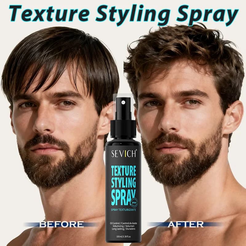 Spray Coiffant au Sel Marin Améliorant l'Épaississement, Fixation Forte, Non Gras, Volumisant, Réduit l'Adhérence des Cheveux, Huile Nourrissante