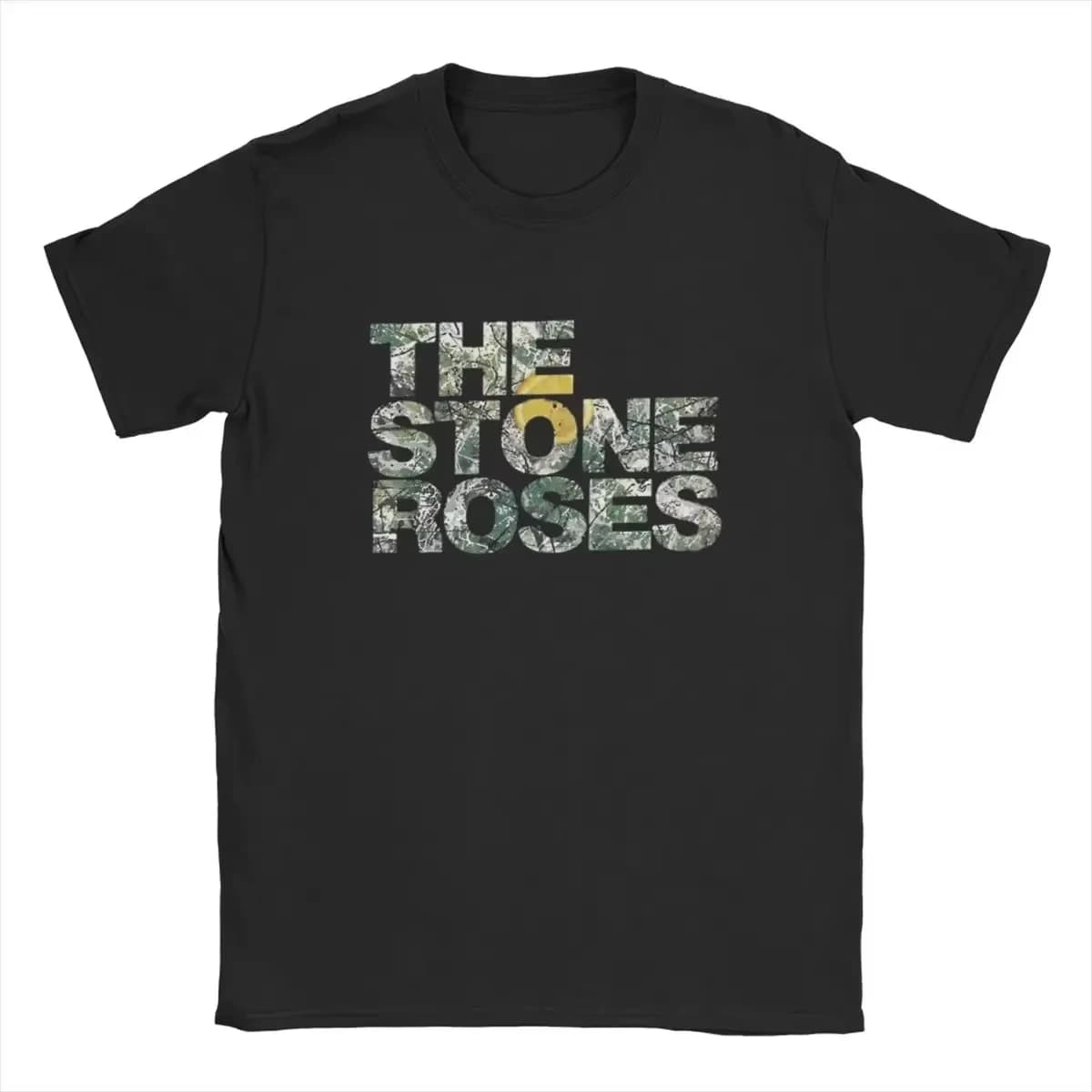 T-shirts avec logo The Stone Roses pour hommes, en pur coton, t-shirt drôle à col rond, t-shirt de tournée de Noël, vêtements à manches courtes, été