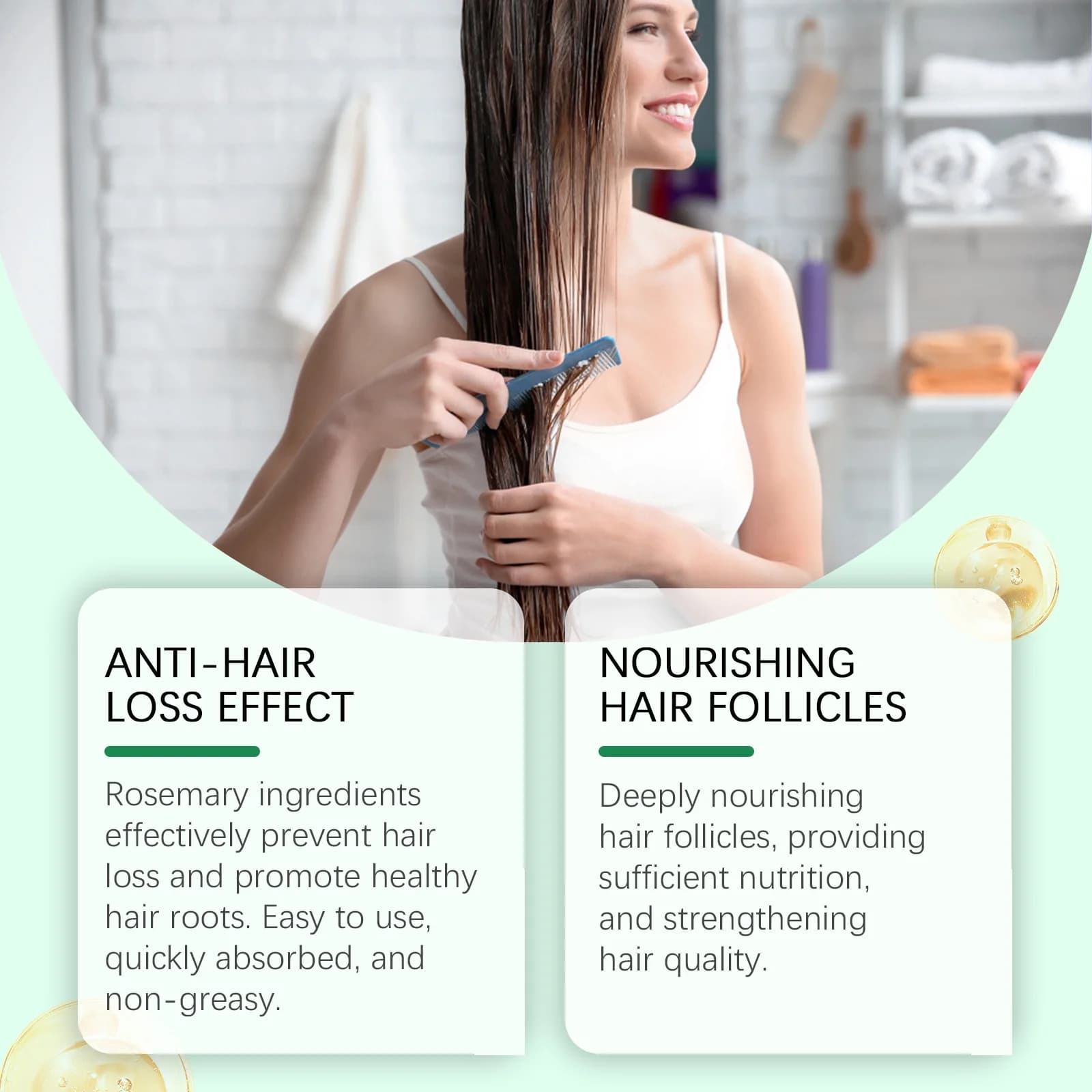 Huile essentielle de romarin pour cheveux, forte repousse lisse, épaissir les cheveux, traitement amincissant, huile revitalisante nourrissante, produit chaud, cadeaux