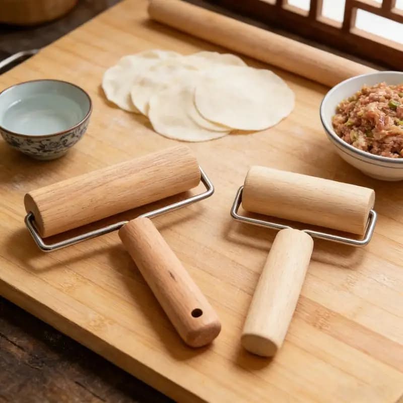 Rouleau à pâtisserie en bois à double tête pour pâte, chapati, pâtes, boulangerie, pizza, outil de cuisine