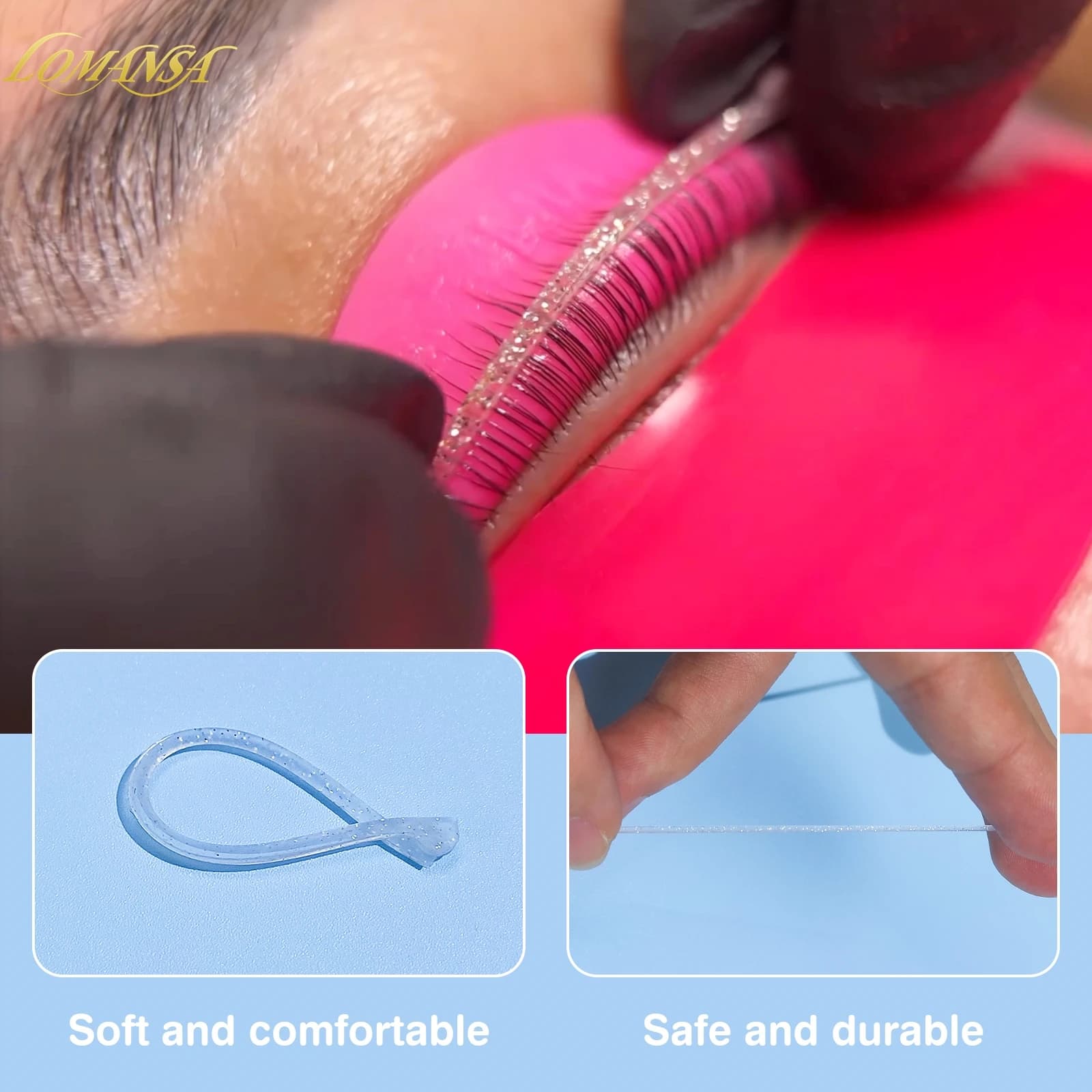 Lomansa 6 pièces ruban en Silicone réutilisable cils Perm cils ascenseur ruban chaîne rouleau de stratification des cils rouleau compensateur outil de beauté