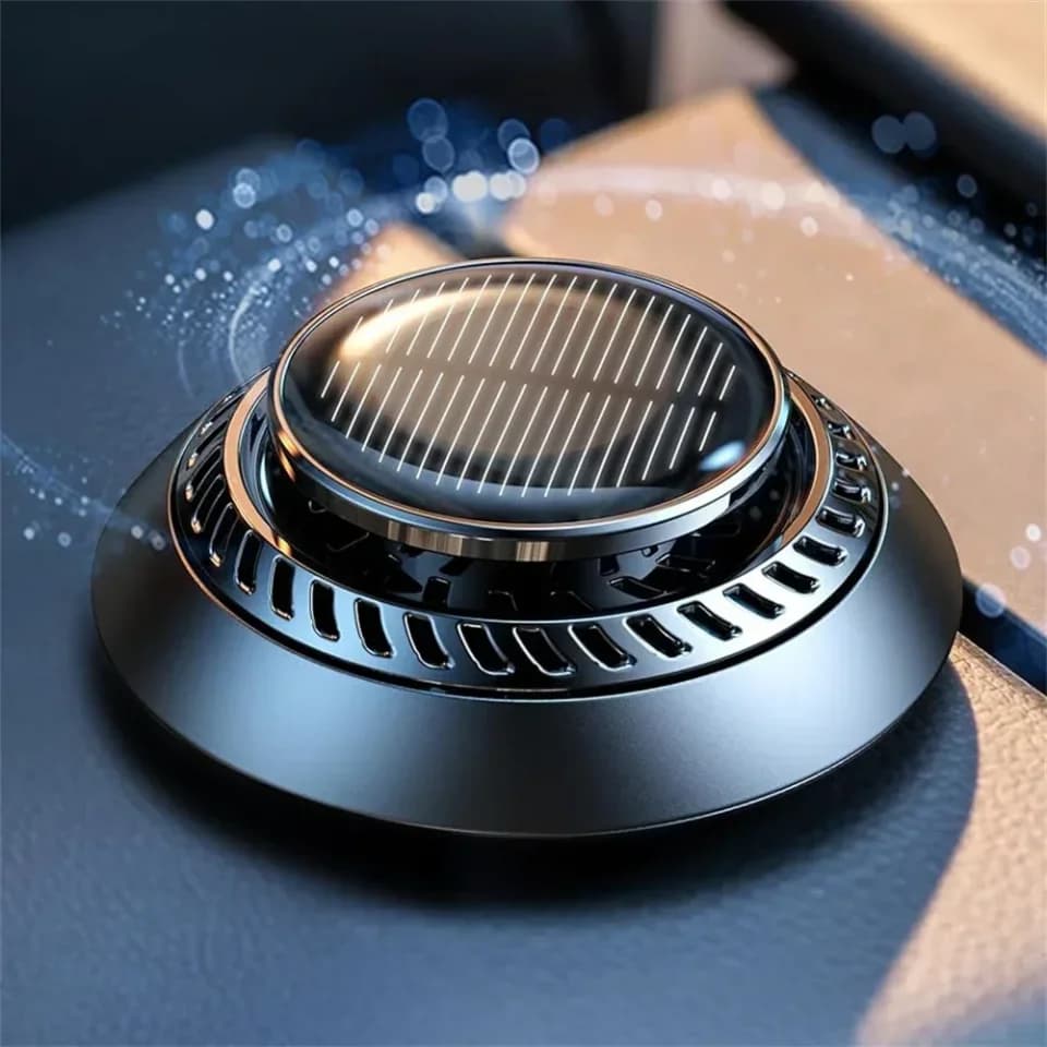 Diffuseur d'arômes solaire pour voiture, rotation automatique, désodorisant pour voiture, parfum pour voiture, ornements de voiture, diffuseur d'huiles essentielles