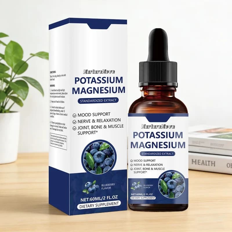 Offre Spéciale : Gouttes Liquides de Potassium et de Magnésium – Mélange Minéral Double pour Soulager la Fatigue et Soutenir la Santé Musculaire et Nerveuse
