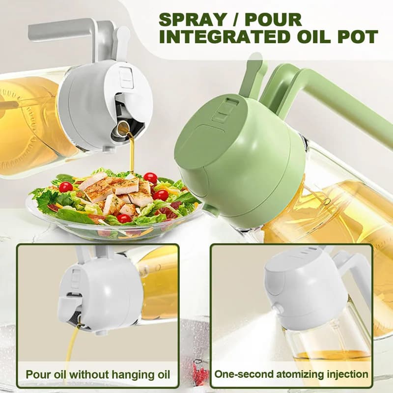 Pulvérisateur d'huile de pulvérisation, vaporisateur d'huile de Cruet, huiles de cuisine à double usage, bouteille de pulvérisation d'huile d'olive, friteuse à Air, salade, barbecue, cuisson de cuisin