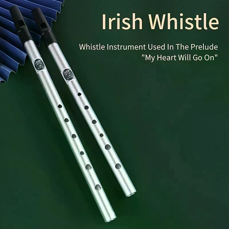 1 sifflet irlandais authentique en métal, clé C/D, 6 trous, instrument de musique traditionnel irlandais parfait