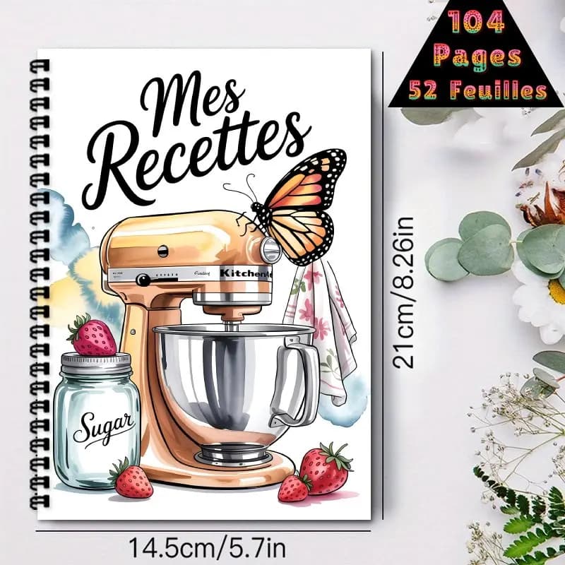 Livre de recettes amusant en français, Créez votre propre livre de recettes, Pages vierges pour la planification des repas, Cadeau idéal pour les passionnés de cuisine