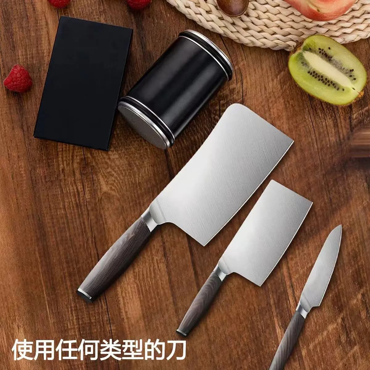 Aiguiseur de couteaux à roulettes, porte-couteau magnétique, Pierre à aiguiser diamantée 15 & 20 Aiguisage à rouleaux résistants pour la cuisine, Outil opaque