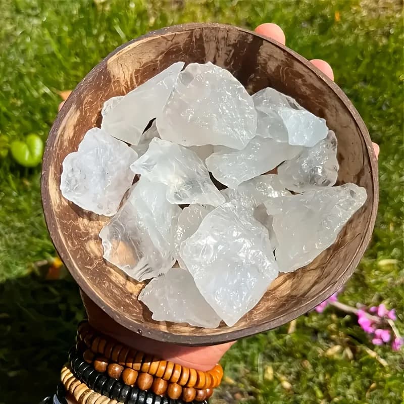 Pierres brutes de quartz transparent naturel
