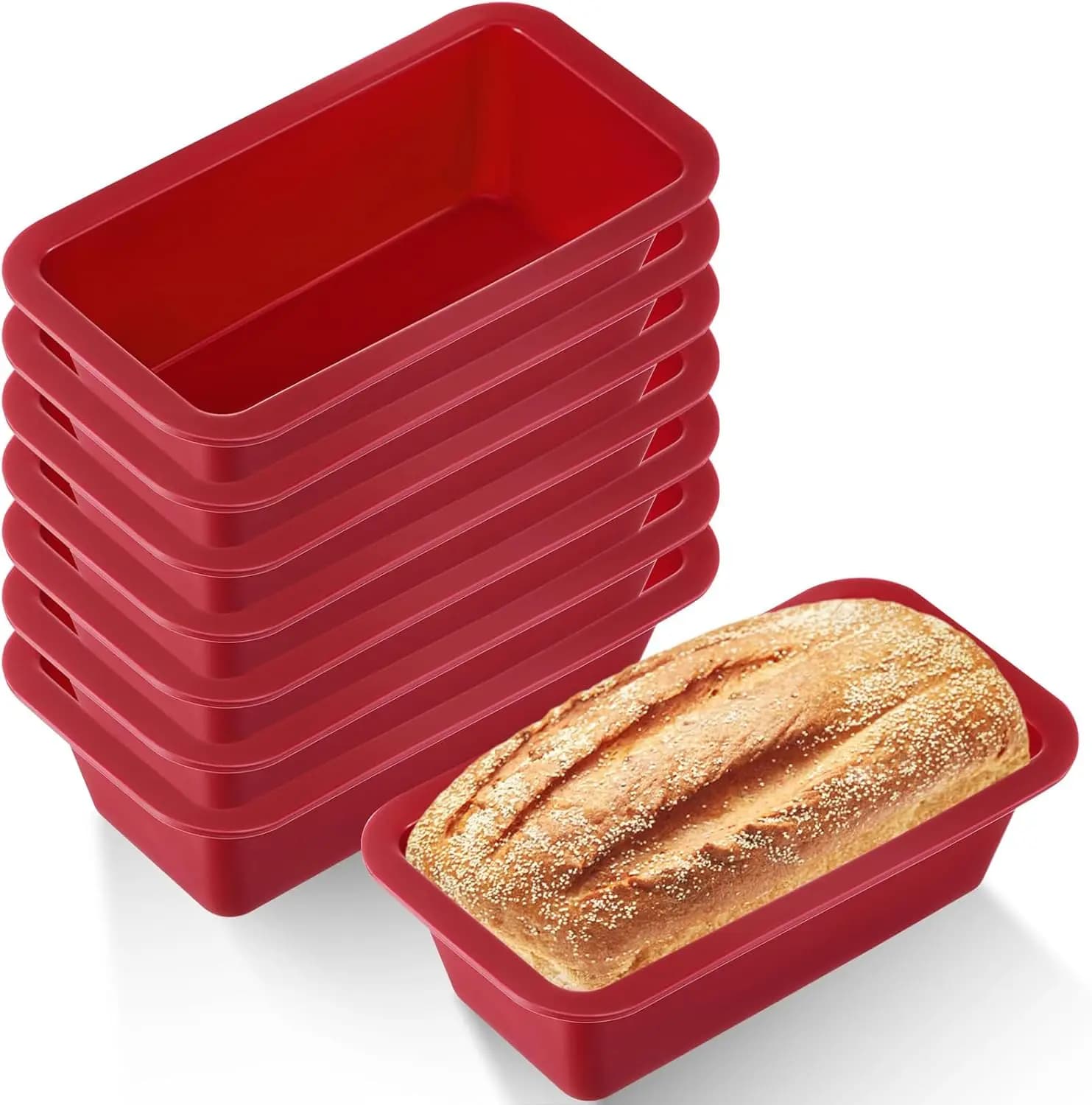 Moules de cuisson en Silicone antiadhésifs, moules à gâteaux rectangulaires, Mini poêle à pain, moule à pain grillé à dégagement facile, accessoires de cuisine, outil de pâtisserie