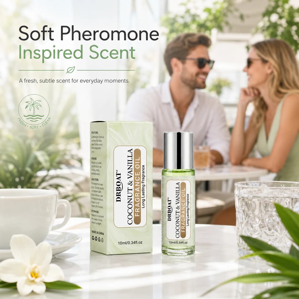 Huile de phéromones à la noix de coco et à la vanille - 10 ml
