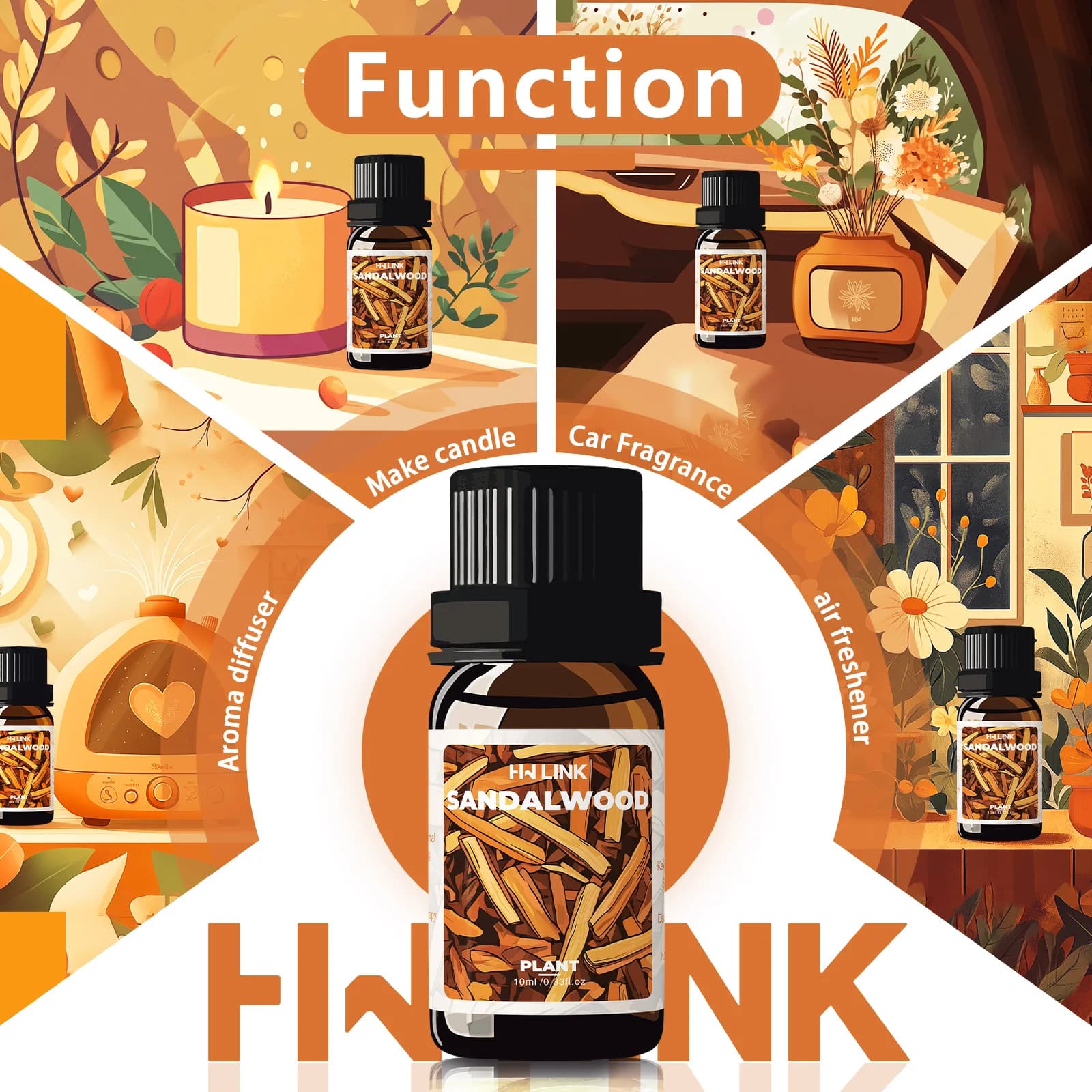 Huile essentielle de bois de santal 100% pure | 10 ml de qualité thérapeutique | Pour diffuseur, méditation et aromathérapie haut de gamme
