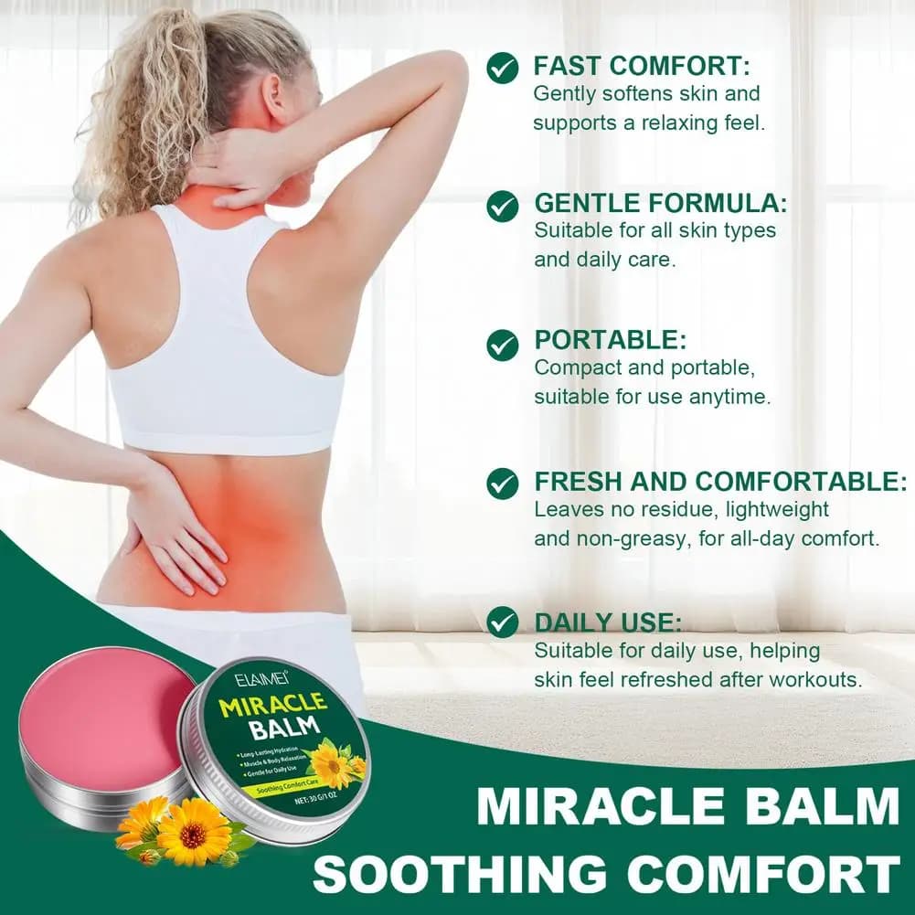 Baume hydratant pour massage 30g, baume miracle, baume corporel hydratant longue durée, apaisant pour la relaxation musculaire