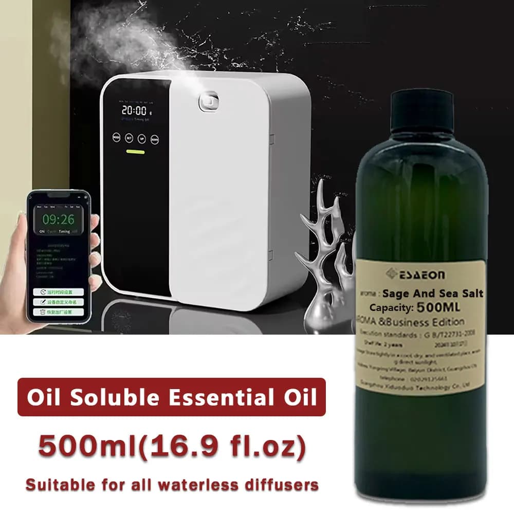 ESAEON 500ml (16.9 fl.oz) Huiles essentielles de sauge et de sel marin - Huile essentielle liquide pour diffuseur