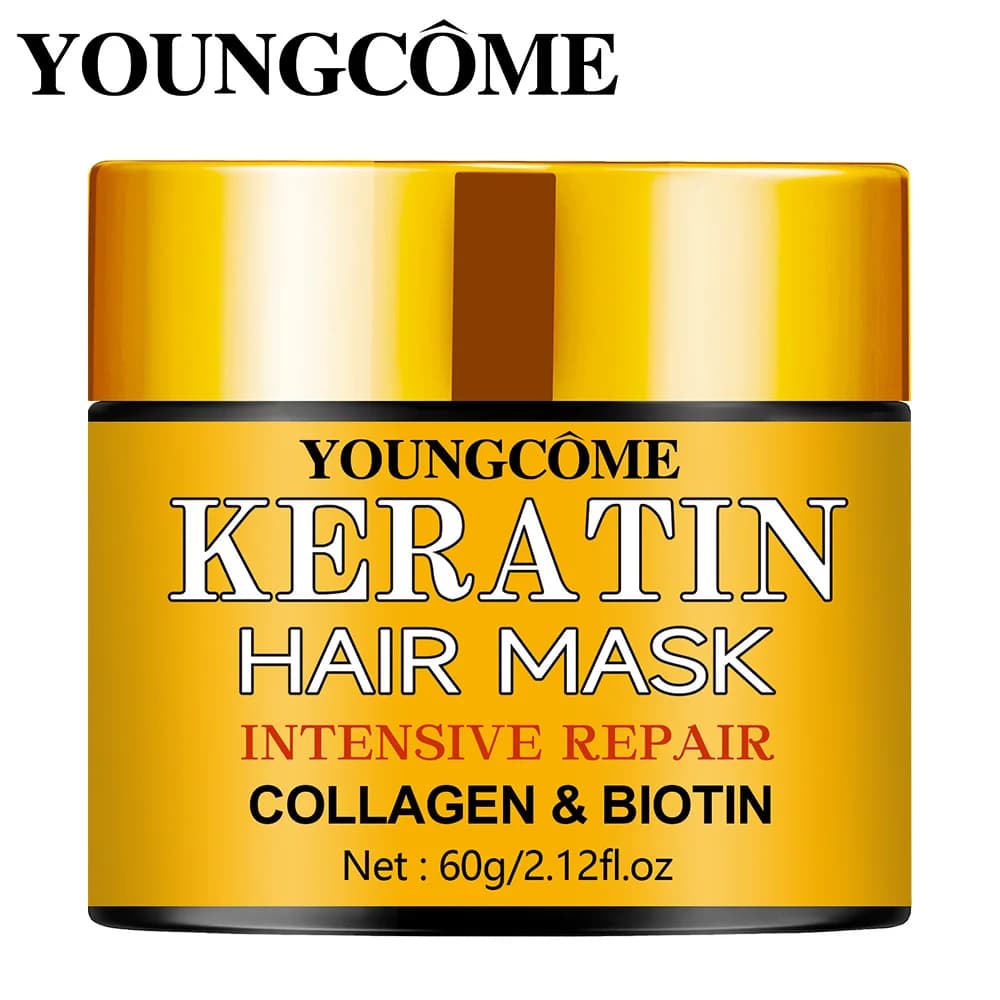Masque capillaire réparateur, huile essentielle nourrissante pour cheveux secs et endommagés, biotine, collagène, kératine, traitement des cheveux, après-shampooing
